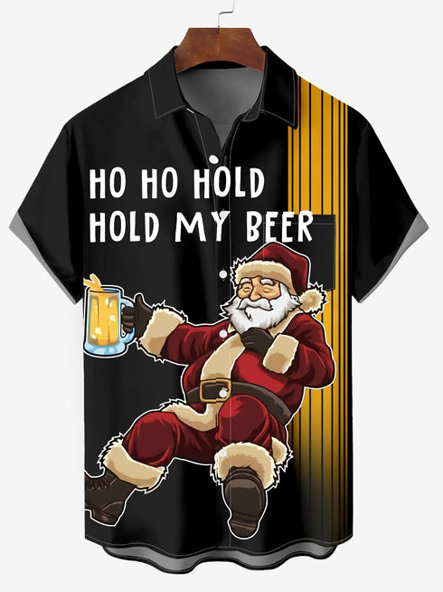 Men's Christmas Funny Graphic Short Sleeve Hawaiian Shirt